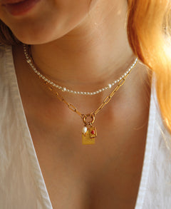Heart Mail charm Gold - Tragefoto