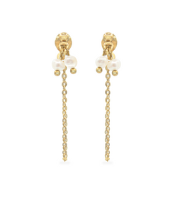 Twofold Ohrringe, Ohrstecker perle gold, Produktbild front