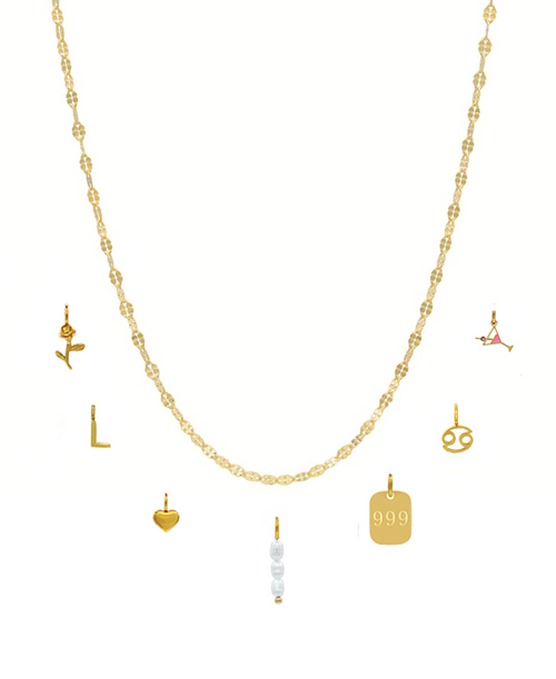 Yadira Kette + Charms, Halskette gold, Produktfoto